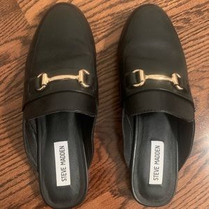 KANDI BLACK LEATHER Steve Madden loafers Size 9.5